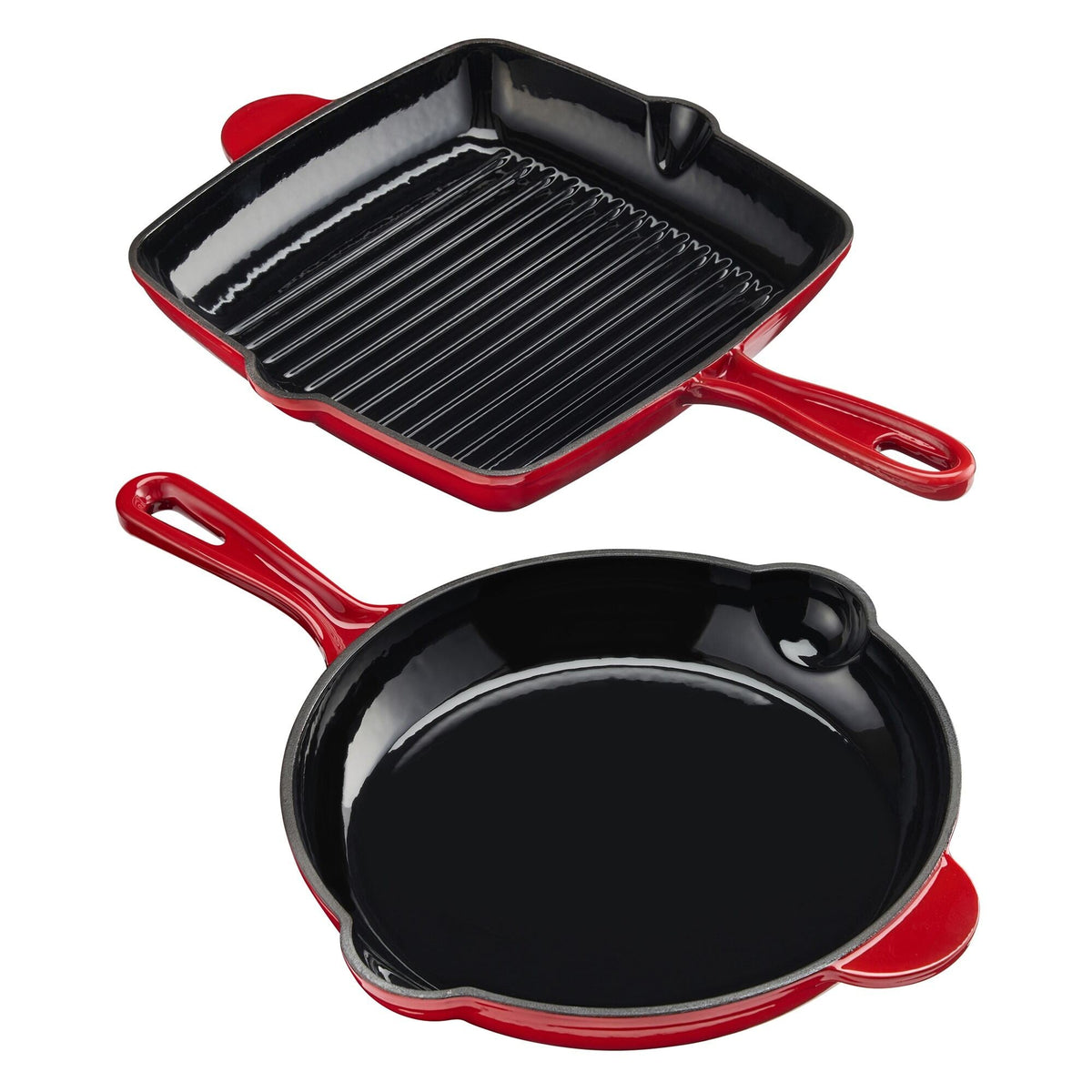 Cooks Professional 5 Piece Cast Iron Casserole Dish, Frying Pan & Skillet Set