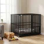 Heavy Duty Dog Crate, Dog Cage With Wheels | Medium | Black