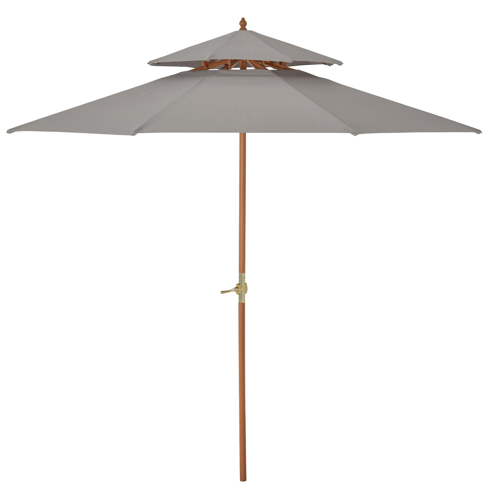 2.7m Double Tier Patio Umbrella Sunshade Parasol | Gray