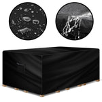 Rectangular Outdoor Patio Waterproof Garden Furniture Cover, Weatherproof Rattan Sofa Protector | 170 x 94 x 71cm | Black