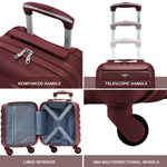 40x30x20cm Cabin Carry-on Suitcase - Lightweight, Durable, 4-wheel Luggage - 100+ Airlines Approved | Cabin | Burgundy