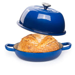Enamelled Cast Iron Dutch Oven Bread Pot, 22cm (5.6l) | Dark Blue