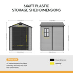 6x6 Ft Outdoor Garden Plastic Storage Shed | Black