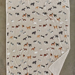 Mixed Dogs Sherpa Fleece Throw – Printed Dog Blanket | 140cm x 180cm | Latte