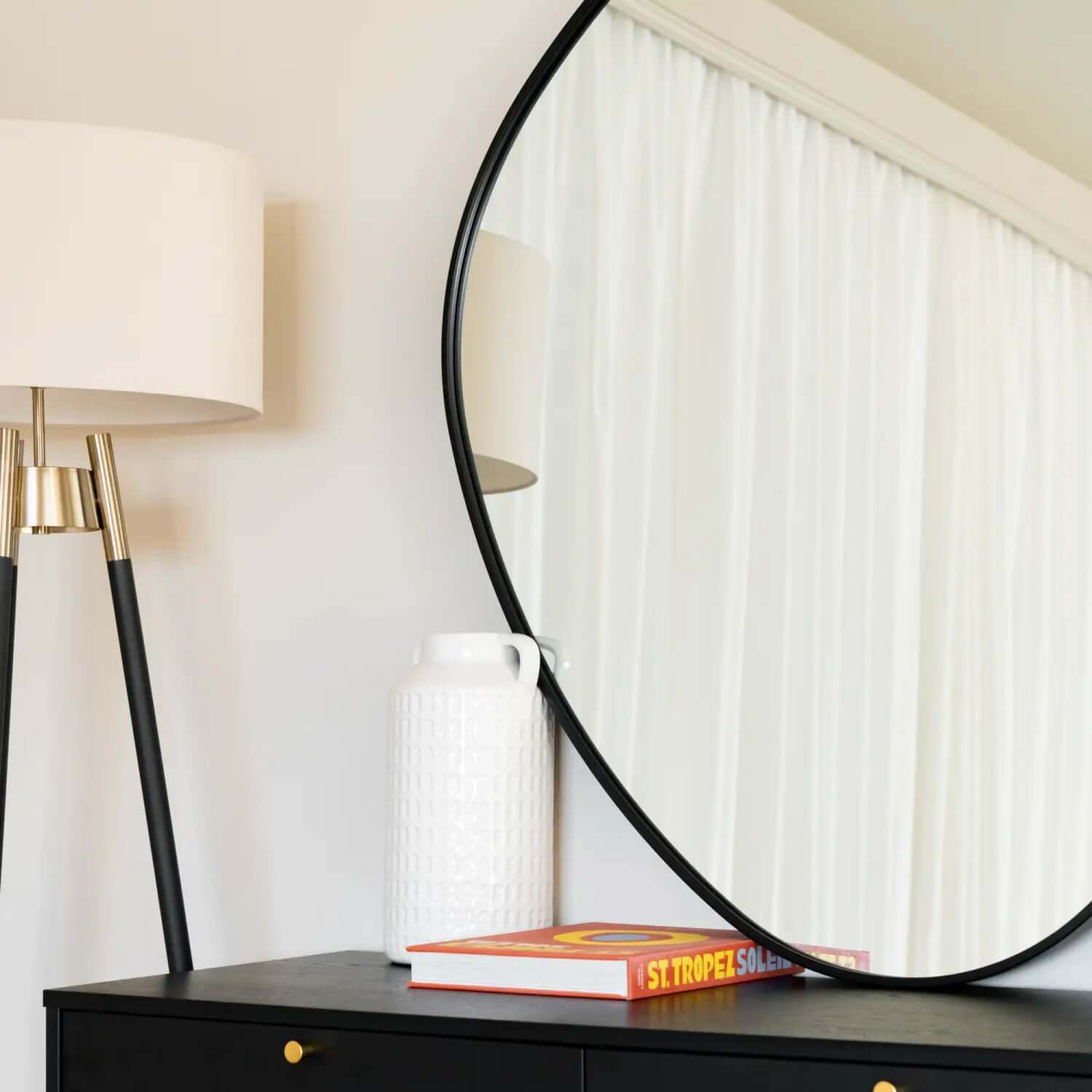 Izumi - Metal Irregular Pebble Mirror | 120cm x 90cm | Black