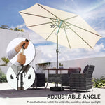 2.7 M Garden Parasol Umbrella With Cross Base, Sandbag | Cream