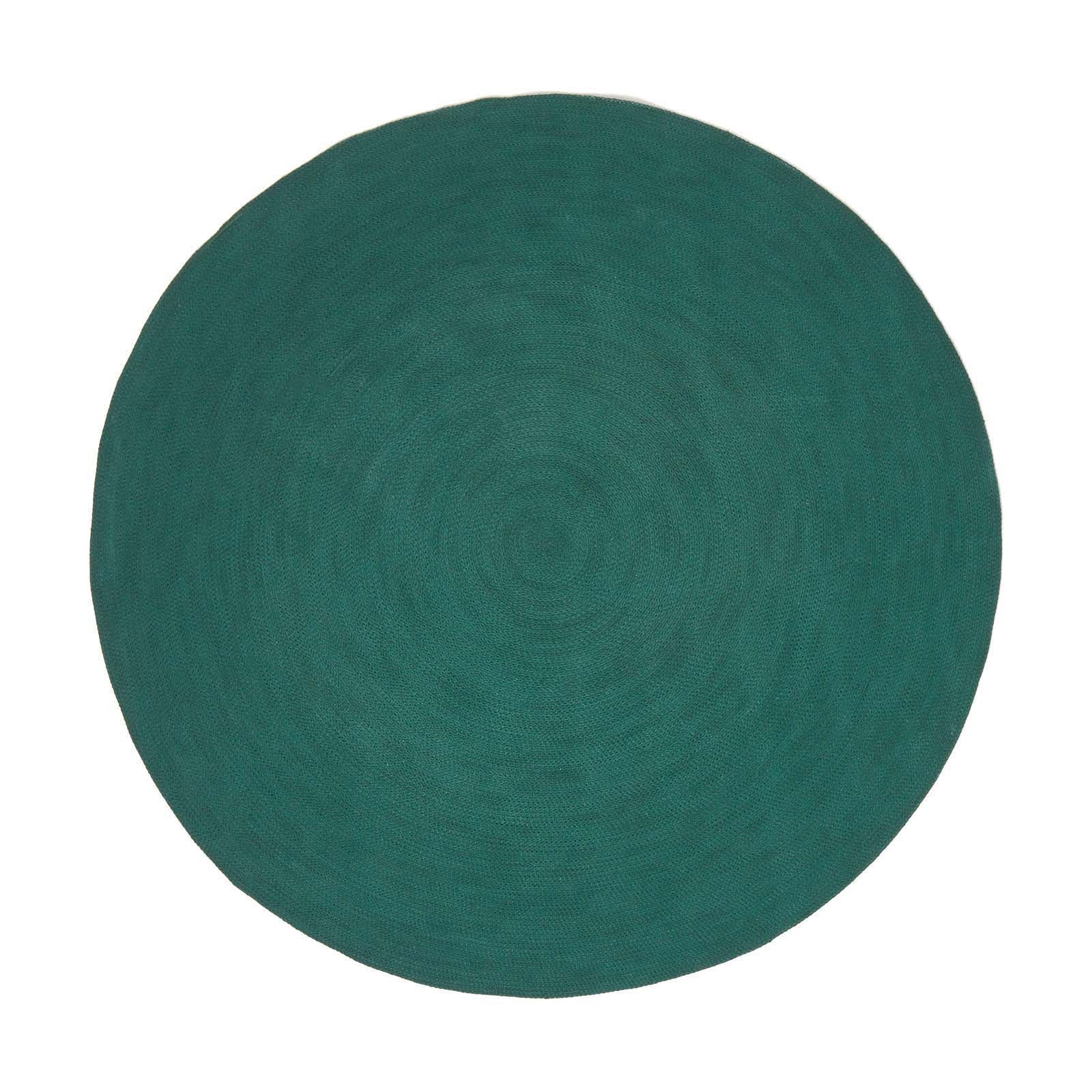 Handmade Woven Braided Oval Rug | 150cm | Forest Green