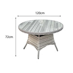Knightsbridge Xl Rattan 4 Seat Dining Set | 4 Seat | Dove Grey