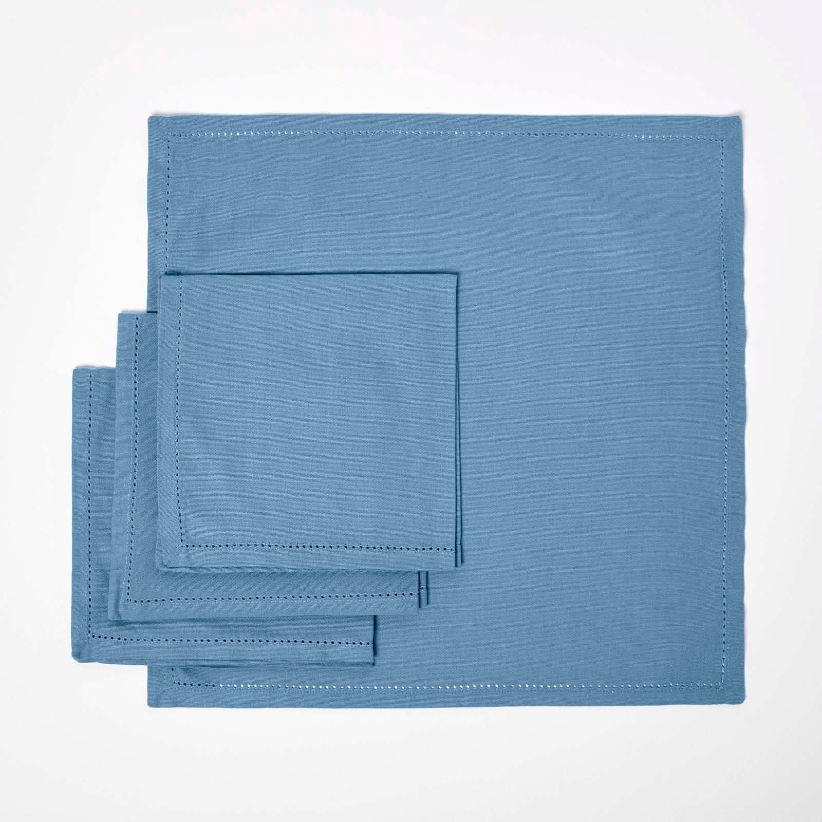 Plain Cotton Fabric 4 Napkins Set | 45cm x 45cm | Airforce Blue