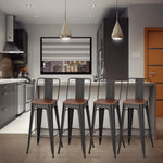 4 Pcs Industrial Vintage Metal Bar Stools | Set of 4