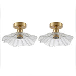 Emitto Ceiling Light Flower Clear Glass Fixture Chandelier Flush Mount 2 Pcs