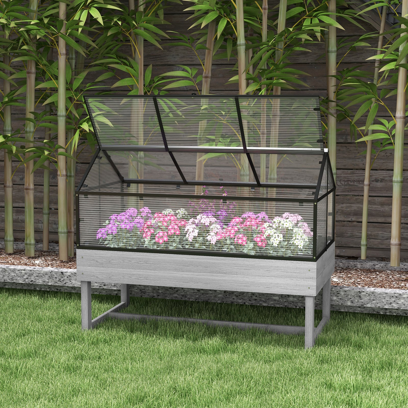Raised Garden Bed With Greenhouse Vent