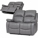 Manual Recliner Sofa 2 Seater Faux Leather | Grey