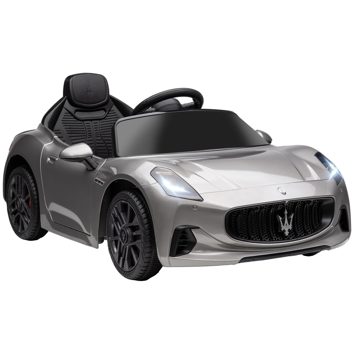 12v Kids Electric Car, Maserati Gran Turismo Folgore Licensed Ride On Car | Grey