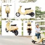 24v Battery Powered Ride On Motorcycle With Manual Throttle | Beige