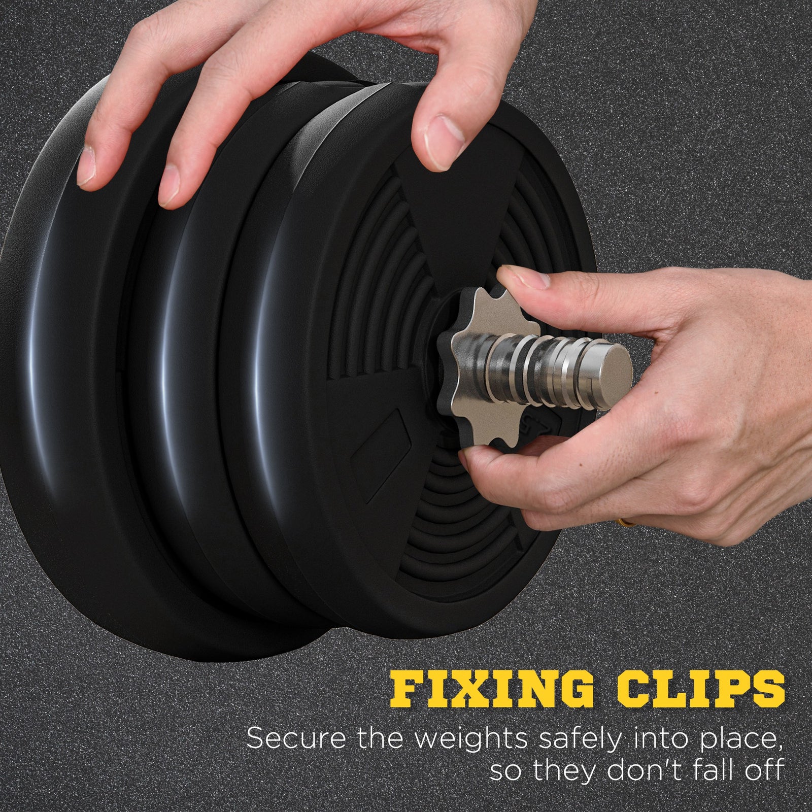 25kg Adjustable Barbell Weights Set | Black