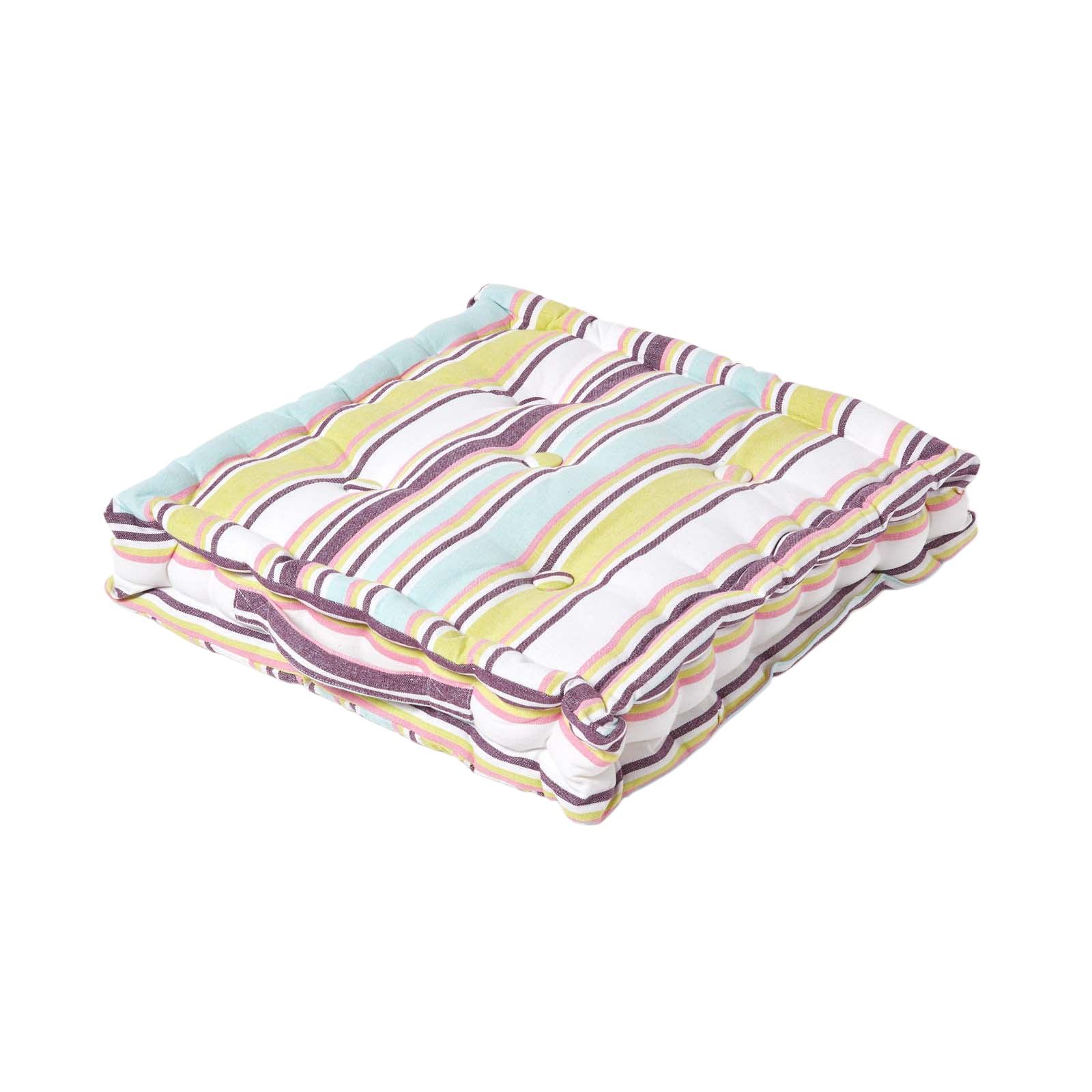 Cotton Striped Floor Cushion | 40cm x 40cm | Osaka Green
