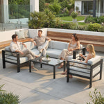 Outsunny Garden Corner Sofa Set, Garden Furniture Set With Coffee Table