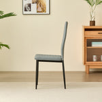 Miami Dining Table With 4 Emily Leather Chairs | Grey