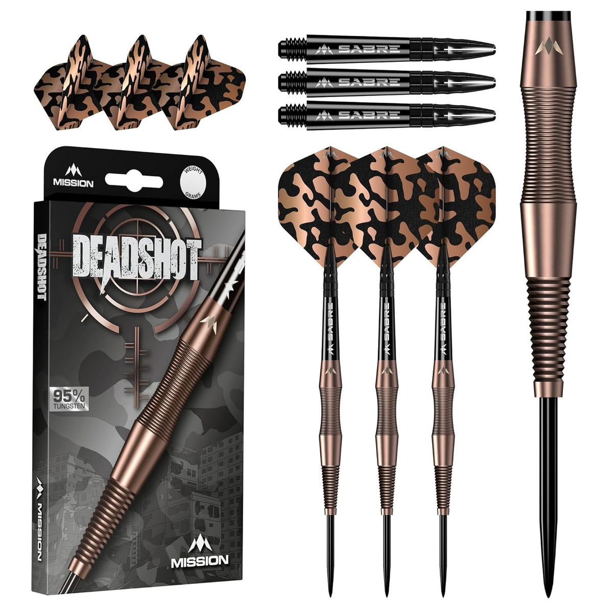 Dead Shot Darts - Steel Tip - 95% Tungsten | 21g | Bronze