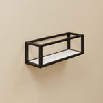 Shelf With Towel Rail, Black Matt, Wall-mounted 35 Cm Collection The Grid