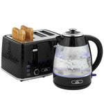Kettle And Toaster Set With Strix Thermostat, Crumb Tray | Black