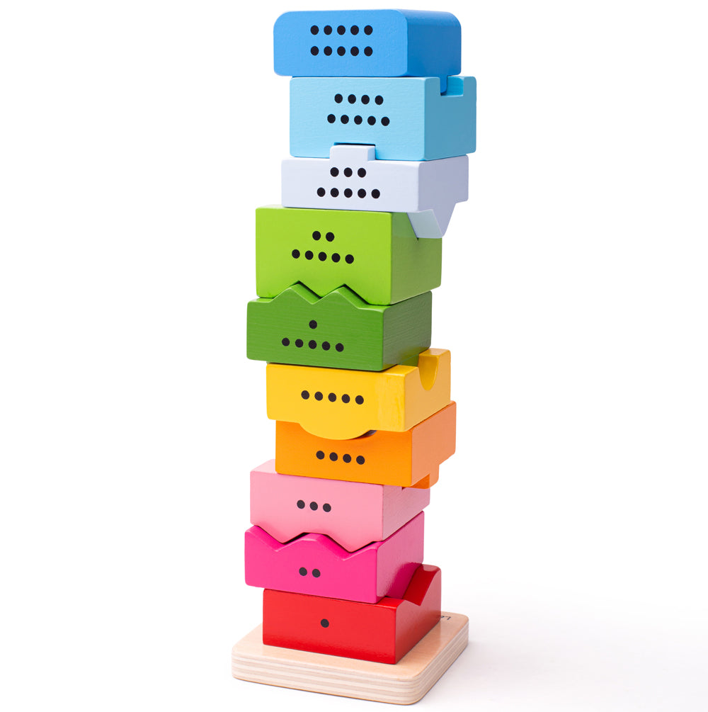 Wooden Number Tower Game, Includes 11 Play Pieces