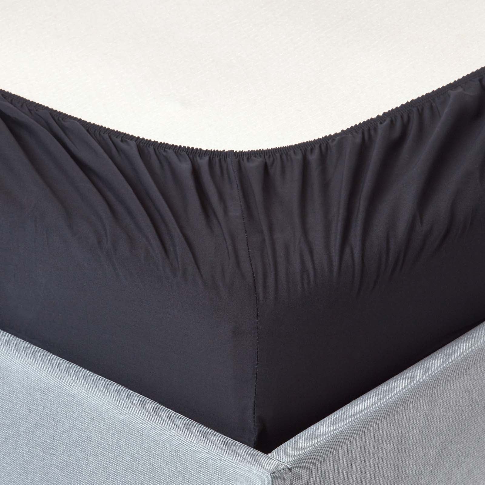 Egyptian Cotton Deep Fitted Sheet 200 Tc | King | Black