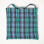 Tartan Check Seat Pad With Button Straps 100% Cotton, 40 X 40 Cm | Set of 4 | Blackwatch