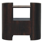 Valencia Bedside Table, 1 Drawer, 2 Open Shelves, Dark Brown | Brown