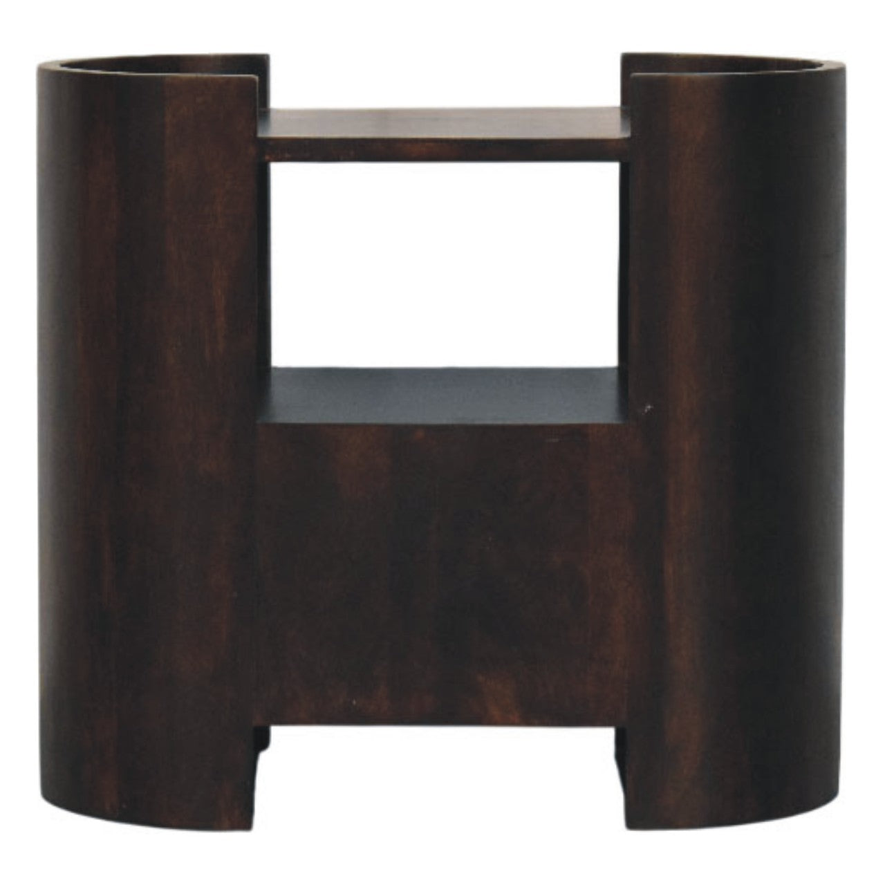 Valencia Bedside Table, 1 Drawer, 2 Open Shelves, Dark Brown | Brown