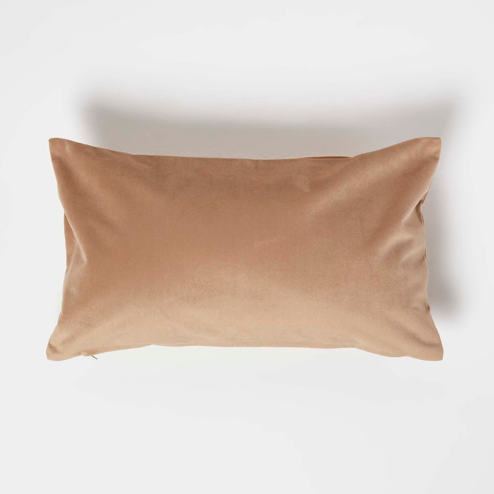 Velvet Cushion With Microfibre Insert | 30cm x 50cm | Beige