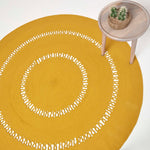 Crochet Braided Round Rug | 120cm | Mustard