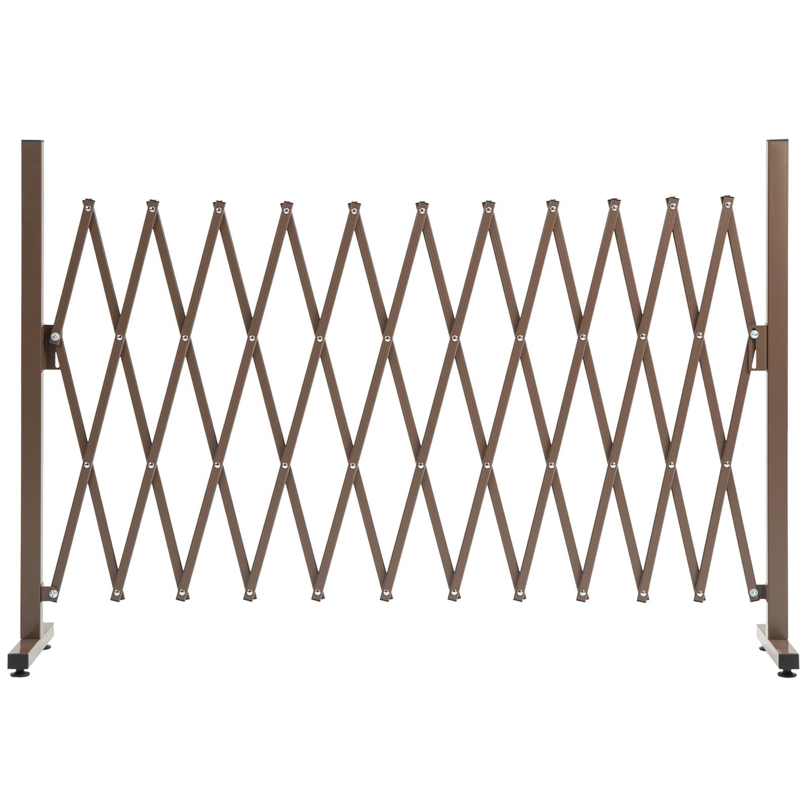 Expanding Trellis Fence Aluminum Movable, Brown