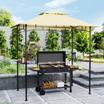 8' X 5' Grill Gazebo, Double Tiered Outdoor Bbq Shelter | Beige