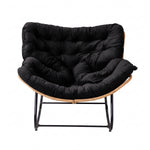 Modern Rocking Chair with Cushion – Compact | Black