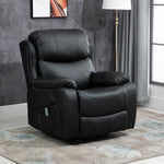 Massage Recliner Manual W/ Footrest Remote | Black