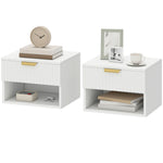 Floating Nightstands Set Of 2, Modern Wall Mounted Bedside Tables