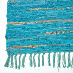Leather Glitter Rug | 150cm x 95cm | Turquoise