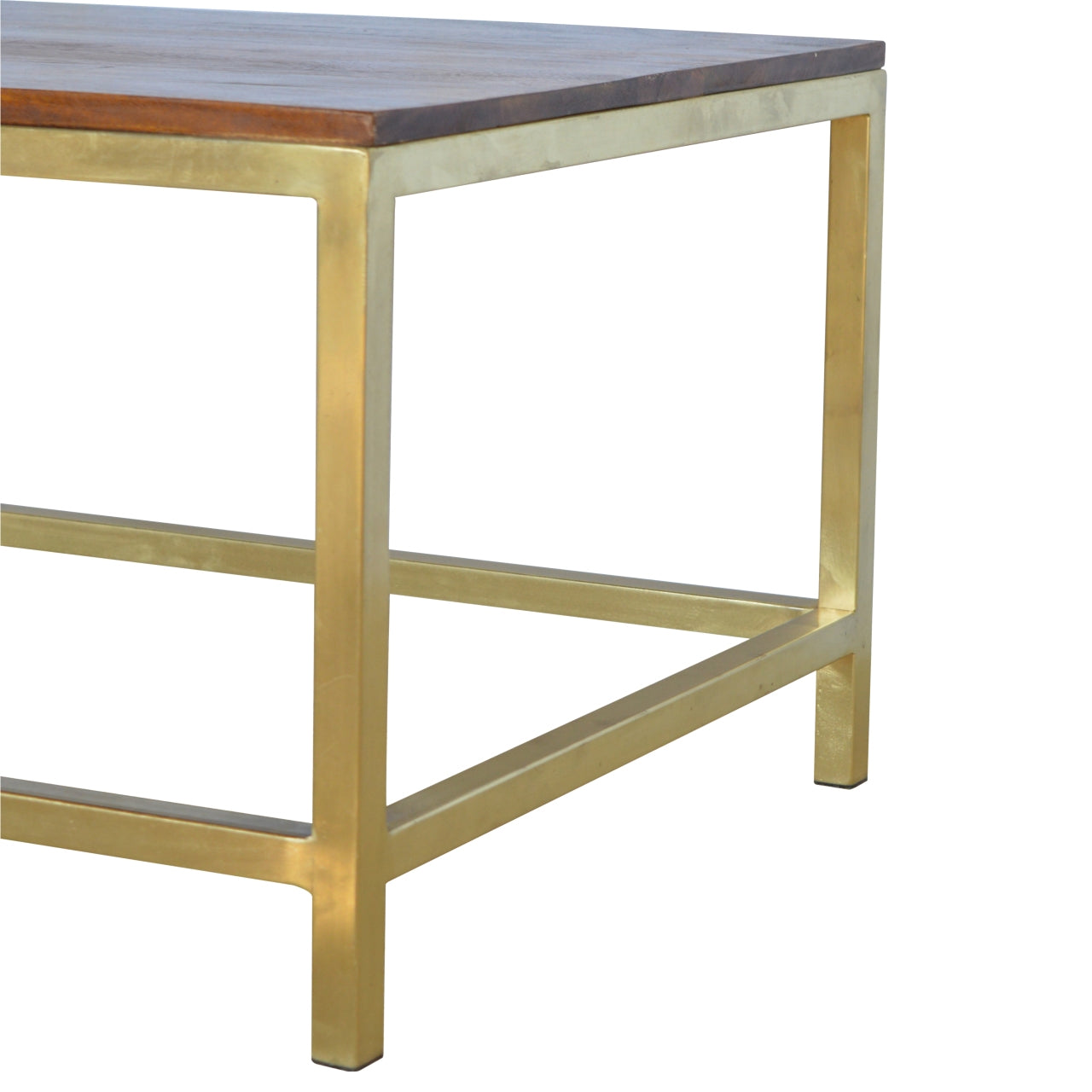 Solid Wood Rectangle Gold Coffee Table