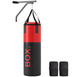 Unfilled Punching Bag Set With Boxing Gloves | Red