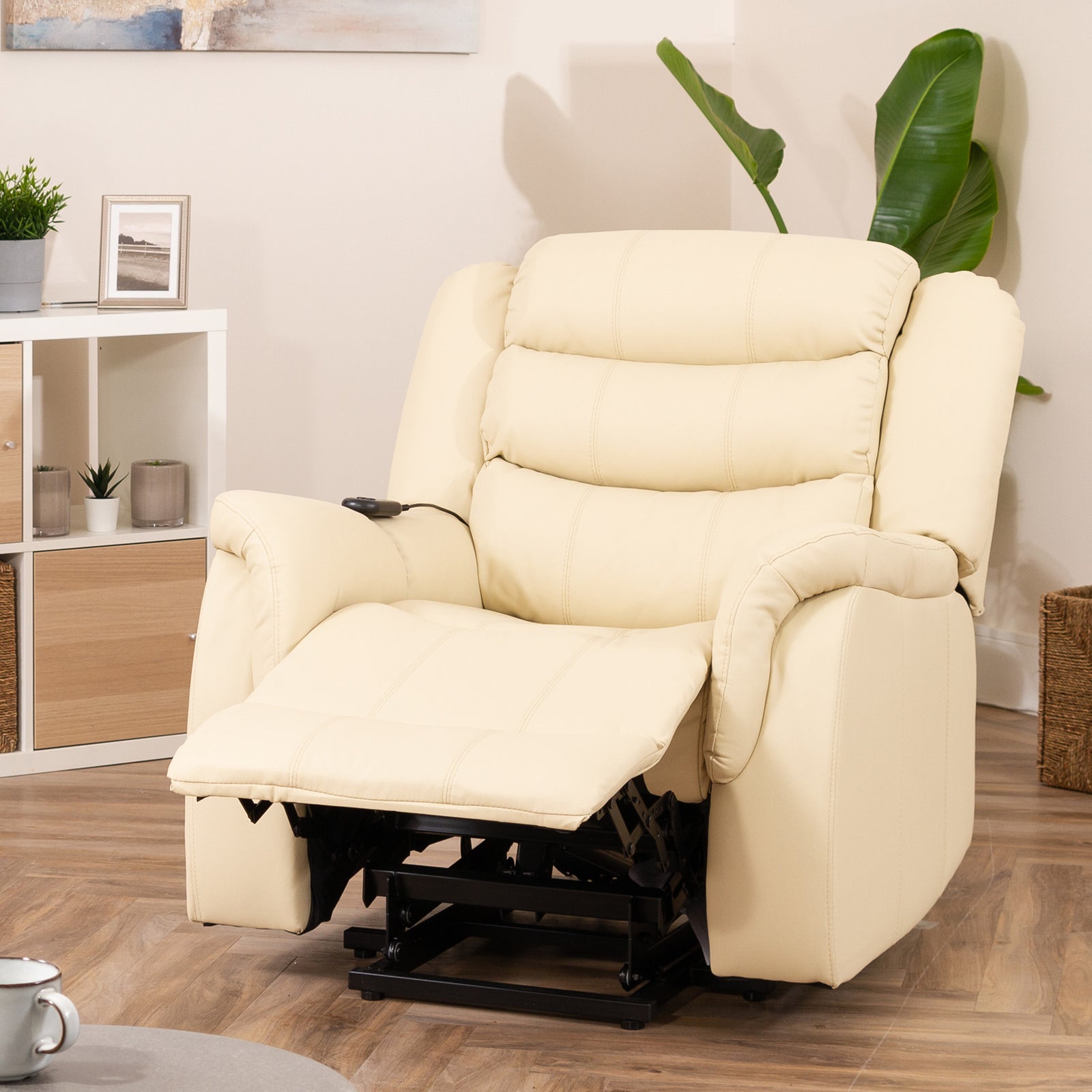 Almeira Electric Riser Recliner With Massage And Heat | Cream
