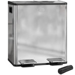 Dual Kitchen Bin Pedal Bin For Recycling And Waste, Silver Tone | L | Silver