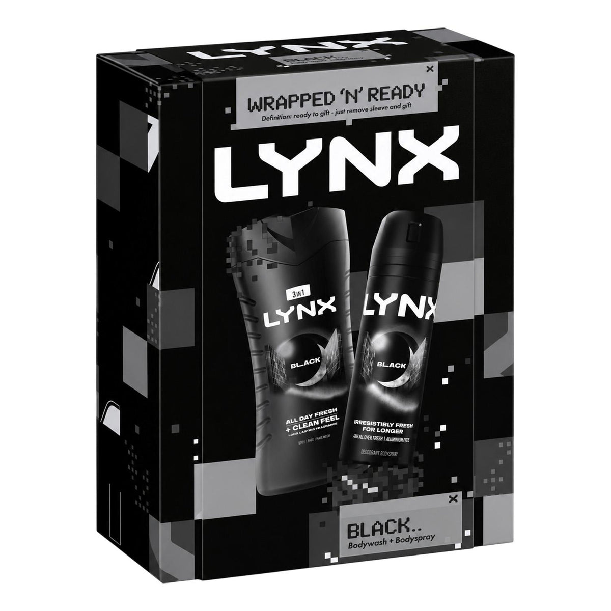 Black Duo Gift Set: Body Wash & Body Spray, 2 Piece Each | Set of 3
