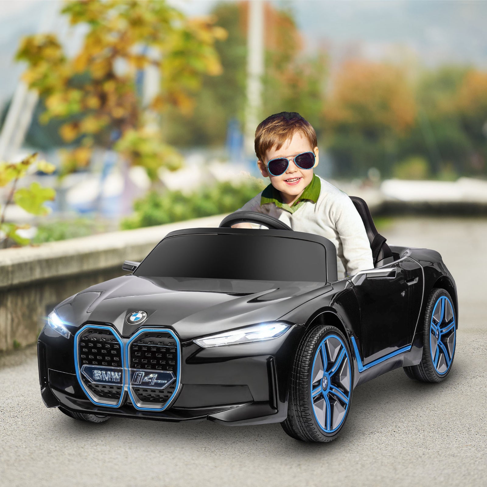 Bmw I4 Licensed 12v Kids Electric Ride-on Car W/ Remote Control | Black