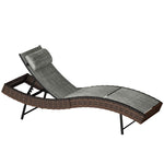 Rattan Sun Lounger With 5 Position Back, Texteline Seat | Brown