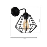 Colin Black Wall Lamp 1xe27 Hand Made Matt Black Cage Style Lamps Creating Industrial Chic