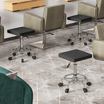 Pu Leather Rolling Stool, Adjustable | Black