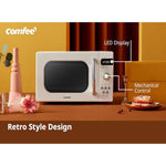 800w 20l Retro Microwave Oven With Led Display | Cream