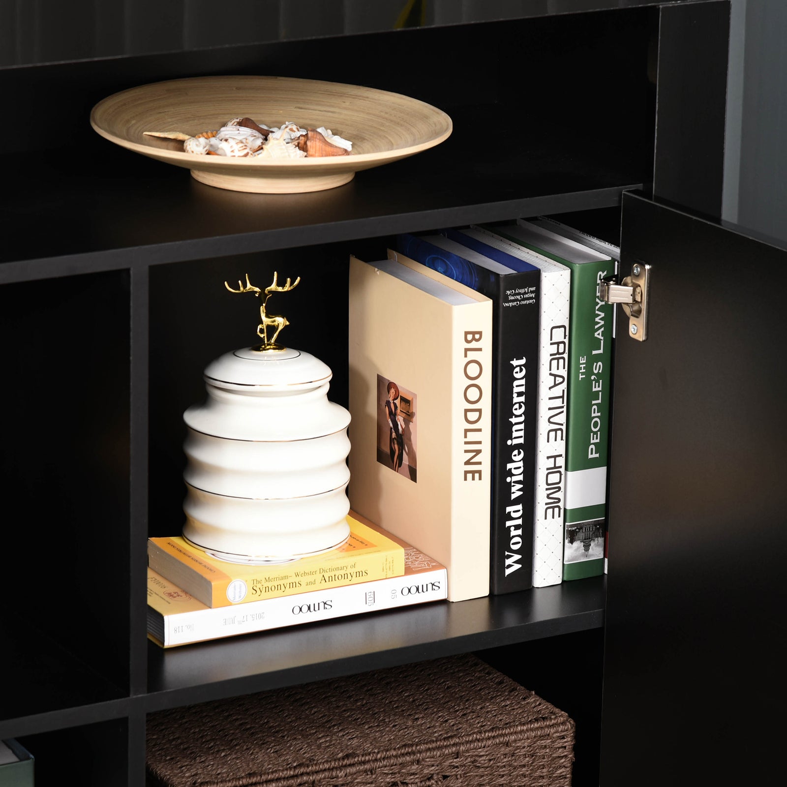 Modern High Gloss Rgb Led Cabinet Cupboard Console | One Size | Black